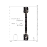 Bonded Leather Hand Cuffs With Handle - With Adjustable Straps